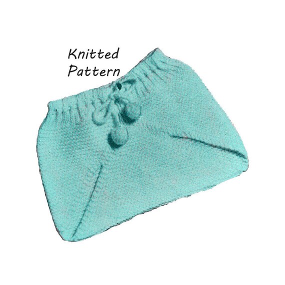 Baby Diaper Cover Soaker Knitted Pattern Vintage