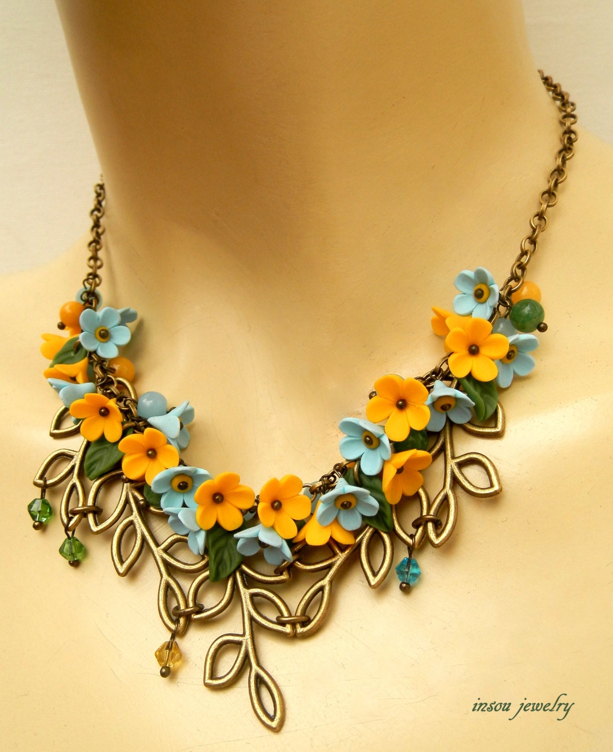 Pastel Necklace Flower Necklace Minimal Jewelry Romantic