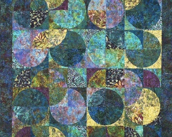 Eclipse Batik Quilt Kit, Sandy Brawner for Quilt Country, 74" x 90", DIY Batik Fabrics