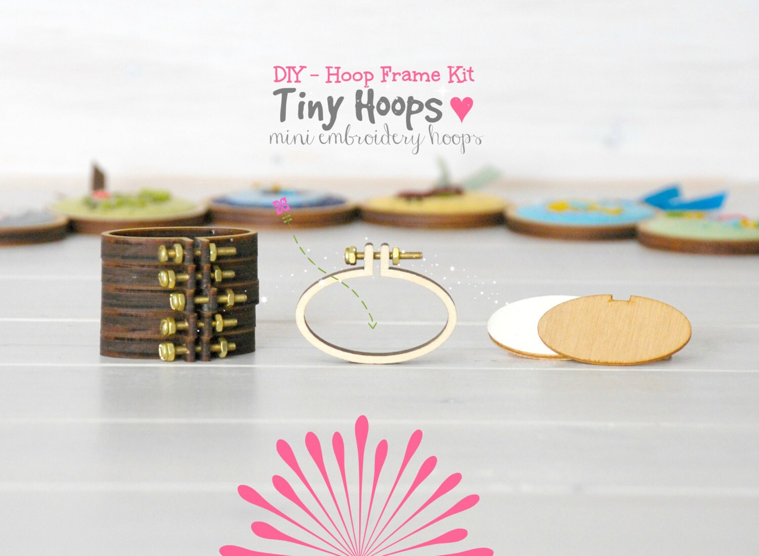 DIY Tiny Embroidery Hoop Frame Kit 45mm x 27mm Embroidery