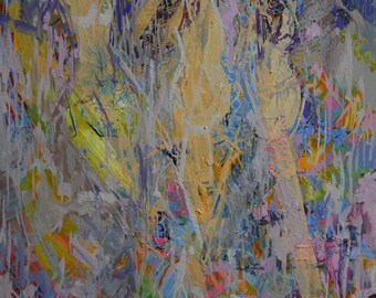 Blue nude print art, nude abstract canvas art three graces, giclee print on canvas, abstract naked women