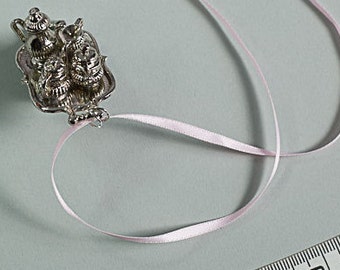 Silver Tea set Pendant Necklace