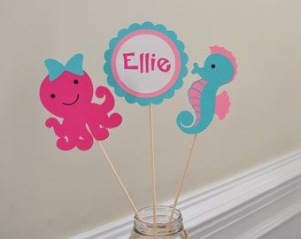 Girly Under the Sea Centerpiece, Girly Under the Sea Party Decorations