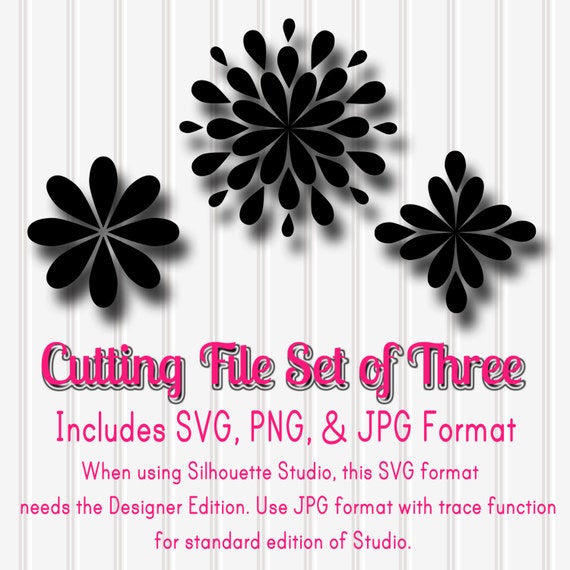 Download SVG Files Set of 3 Daisy Set-SVG PNG and jpg formats