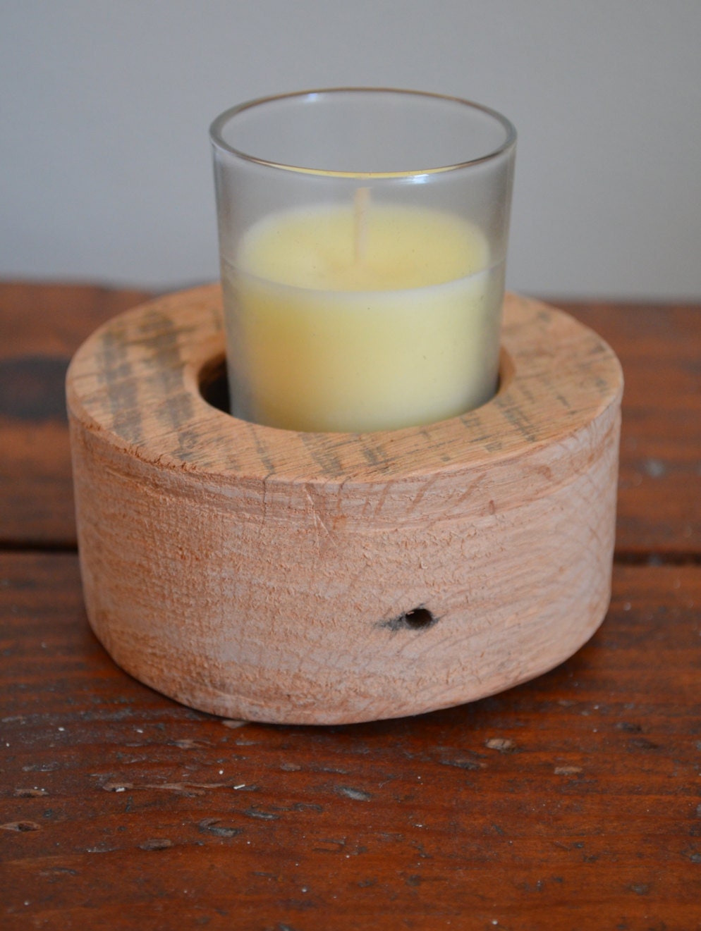 Reclaimed Wood Votive Candle Holder Centerpiece by ReclaimedThings