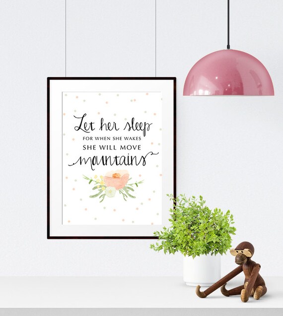 INSTANT DOWNLOAD Let Her Sleep Nursery Wall by NotBySightDesign
