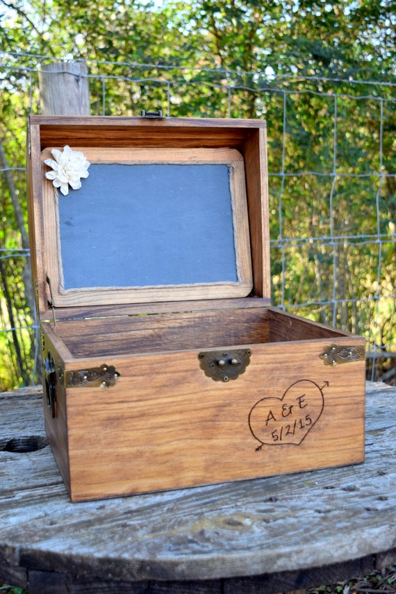 Shabby Chic Wedding Rustic Wooden Card Box - Card Holder - Rustic Wedding Decor - Wedding Card Box - Rustic Wedding Card Box - Program Box by CountryBarnBabe