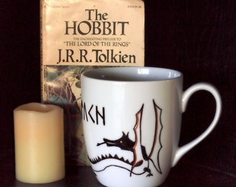 Personalized Dragon and Cirth Rune Mug