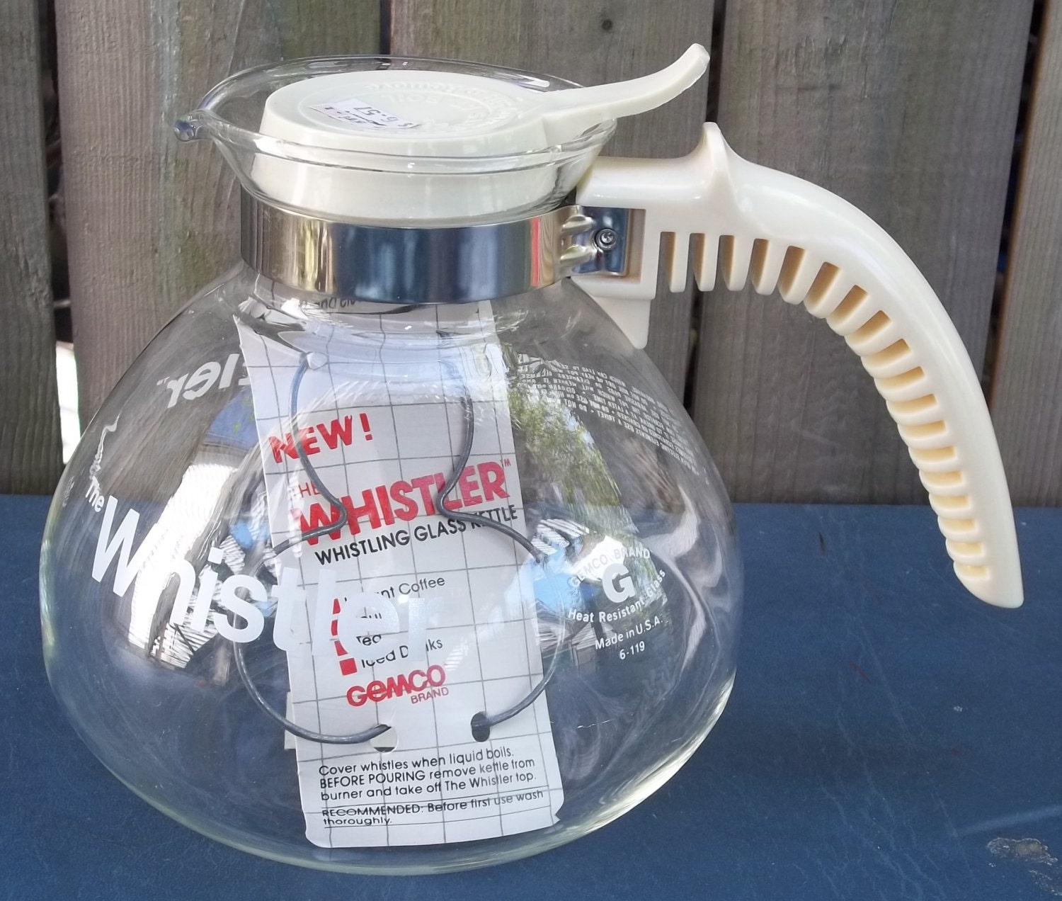 Retro 60's Gemco Glass Whistling Tea Kettle MidCentury
