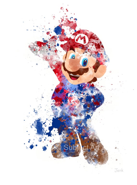 Super Mario Mario ART PRINT illustration Video Game