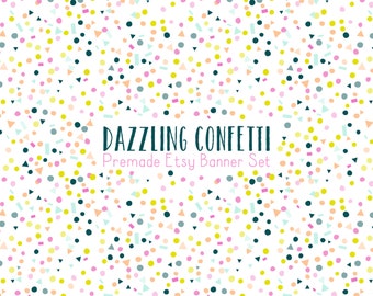 Etsy Cover Photo - Etsy Banner - Etsy Shop Set -Dazzling Confetti