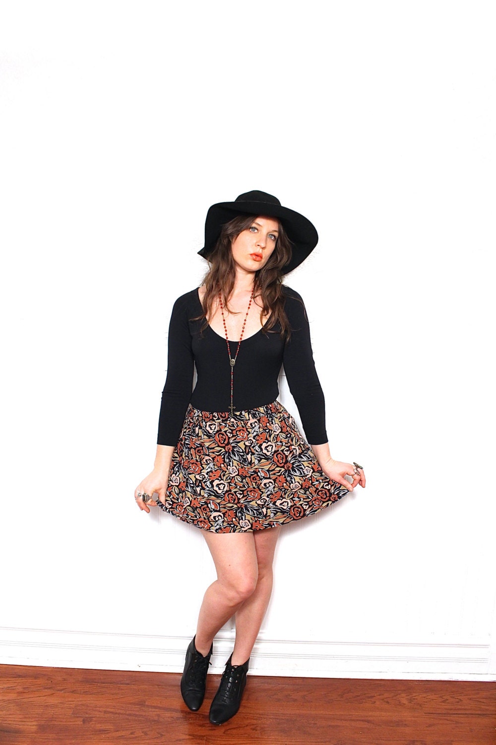 90s Flower Mini Skirt 90s Soft Grunge Clueless by ShudderEmporium