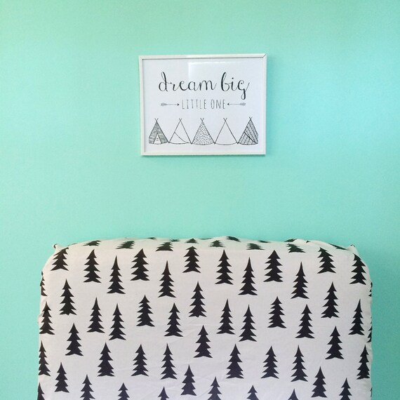 Crib Sheet Portland Trees. Fitted Crib Sheet. Baby by LouLouMade