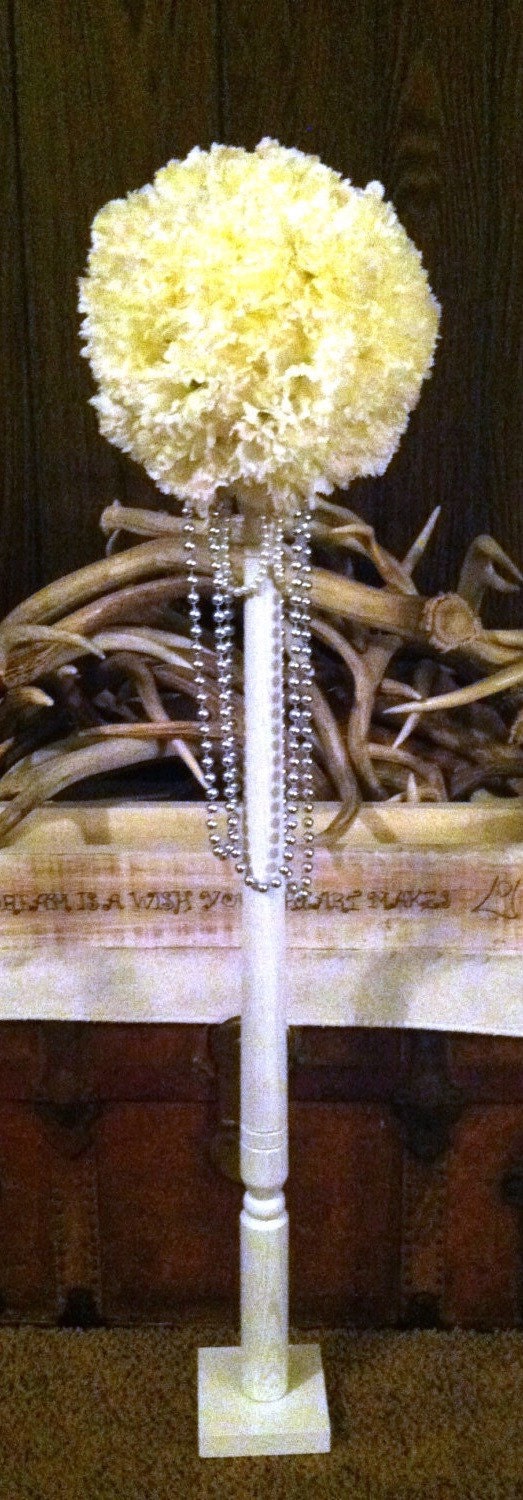 Tall Wedding Kissing Ball Centerpiece by rusticgrovedesigns