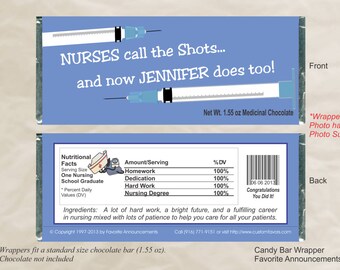 Nurses Call the Shots, Graduation Party Favors, Nursing School, Graduation, Party Favors, Party Ideas, Custom Candy (Set of 12)(WNurse)