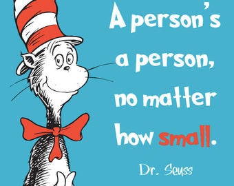 Items similar to Dr. Seuss Wall Decal 'A Person's A Person, No Matter ...