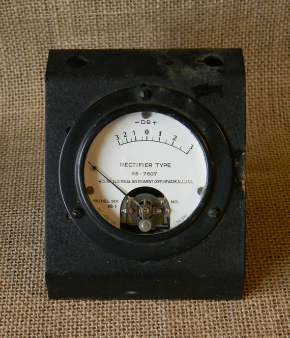 Vintage Rectifier Type DB Meter Vintage Steampunk Gauge