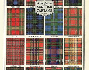 1933 Scottish Tartan Illustration Art - Vintage Scotland History Family ...