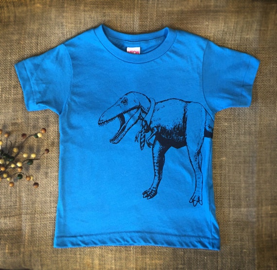 Neon Blue Kids Dinosaur T Shirt Toddler Dinosaur Shirt