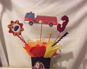 Fire Truck Birthday Party Theme Centerpiece Fire Truck Birthday Party Theme Centerpiece