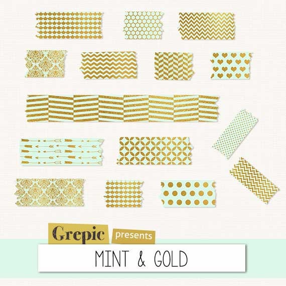 Digital Washi Tape, Washi Tape Clipart, Digital Scrapbook Kit