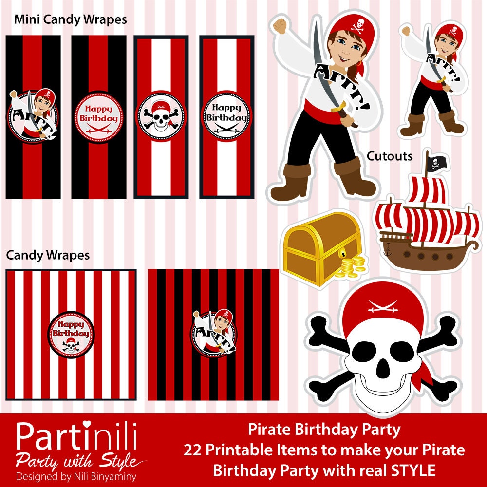 Title Pirate Birthday Party Printables Kit Birthday Party