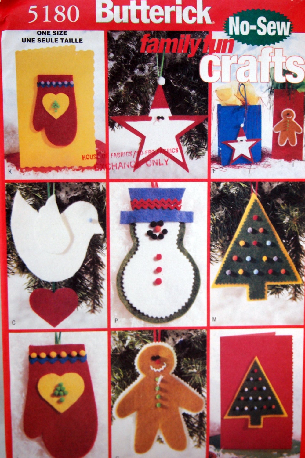 no sew christmas crafts butterick 5180 uncut sewing pattern no sew christmas crafts butterick 5180 uncut sewing pattern