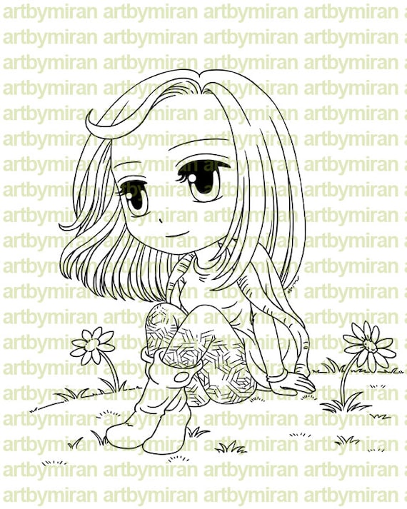 Digital Stamp - Dreaming of Spring, Digi Stamp, Coloring page, Printable Line art for Card and Craft Supply