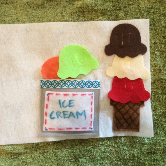 Items similar to Ice cream quiet book page on Etsy