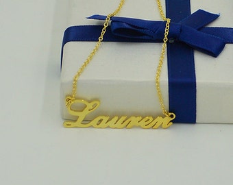 Name necklace gold-custom mother necklace,sterling silver plated 18Kgold,personalized name jewelry-100% handmade necklace