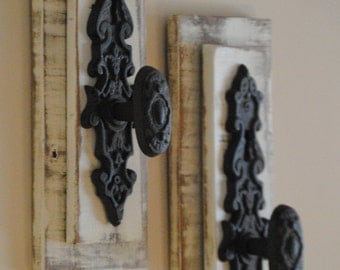 Wall Hooks - Vintage Door Knob - Wall Organizer - Wall Accent - Door Knob Hook - Handcrafted from Reclaimed Wood - Coat Hook - Made to Order