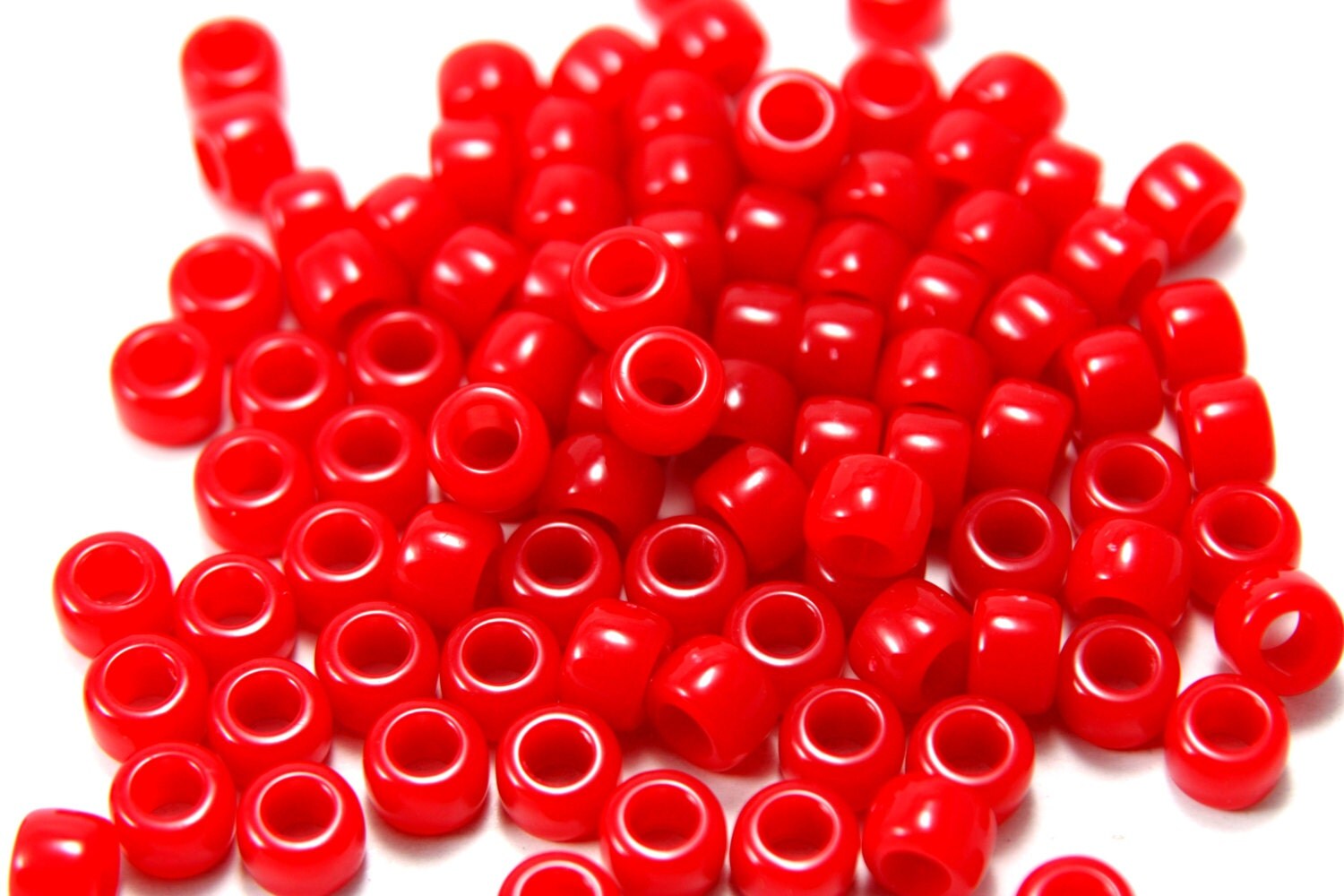 Red Pony Beads 100pcs Large Hole Pony Beads School Primary