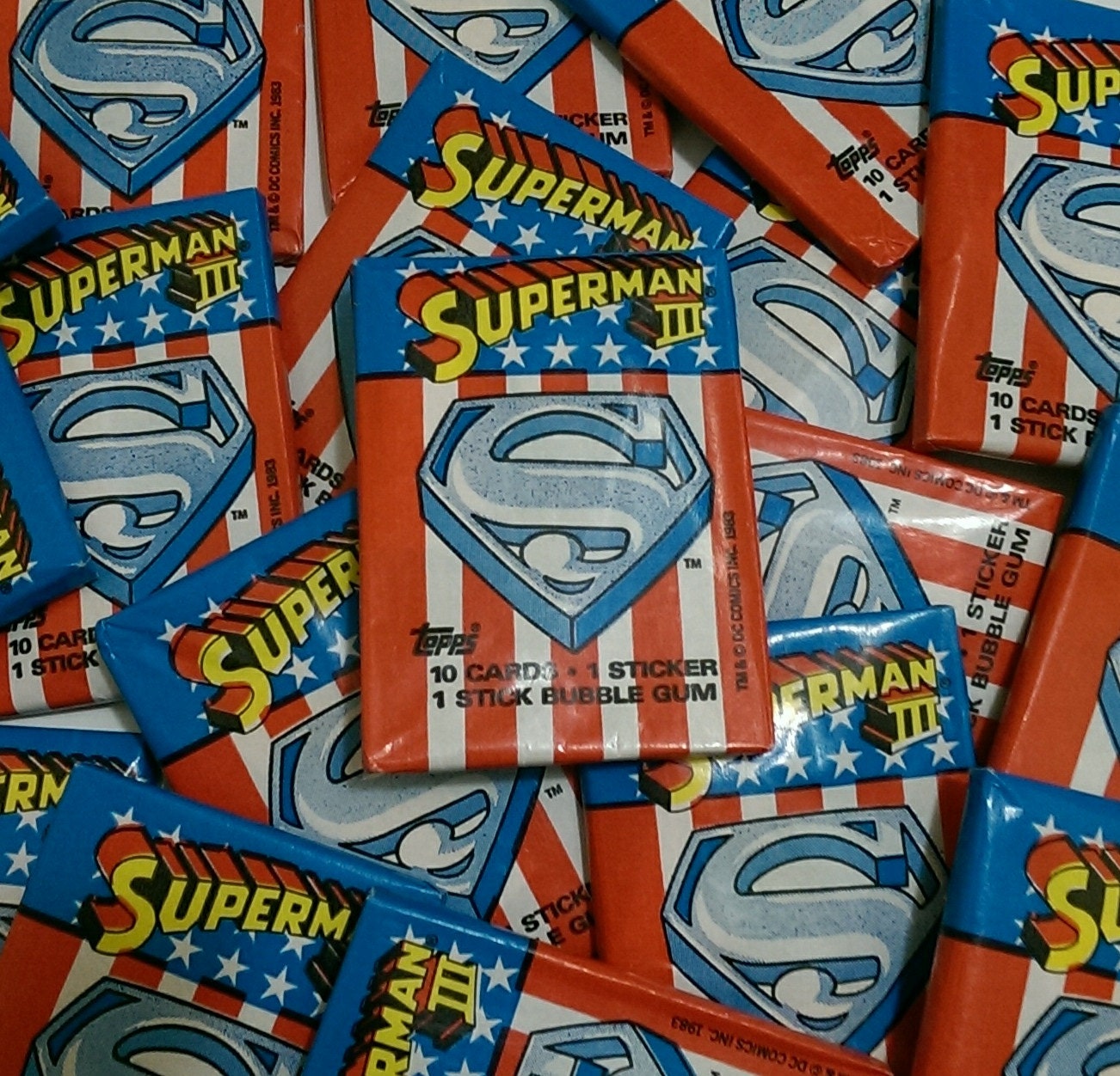 1 Pack Superman Iii 3 1983 Topps Bubble Gum Wax Pack Trading