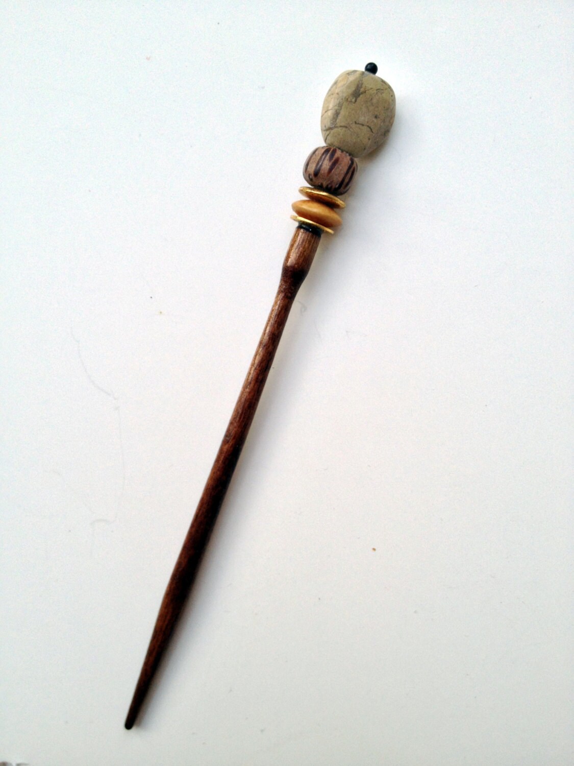 Wood and Decorative Hair Stick / Shawl Stick. Hairsticks with