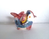 Vintage Porcelain Fish / Souvenir from porcelain from the1960s / Multicolored decorated Fish