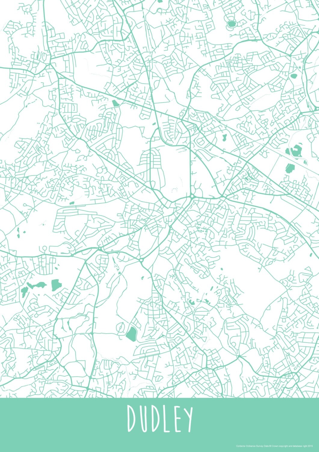 Dudley Town England Art Map Roads Print Your Places