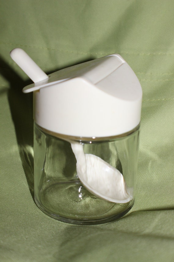 Sugar Bowl jar with Lid and Spoon dish serving pot antique