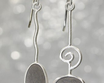 Asymmetrical Stone Earrings