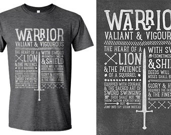 World of Warcraft / WoW inspired T-shirt - WARRIOR Edition - Unisex / Mens / Ladies / - Dark Heather