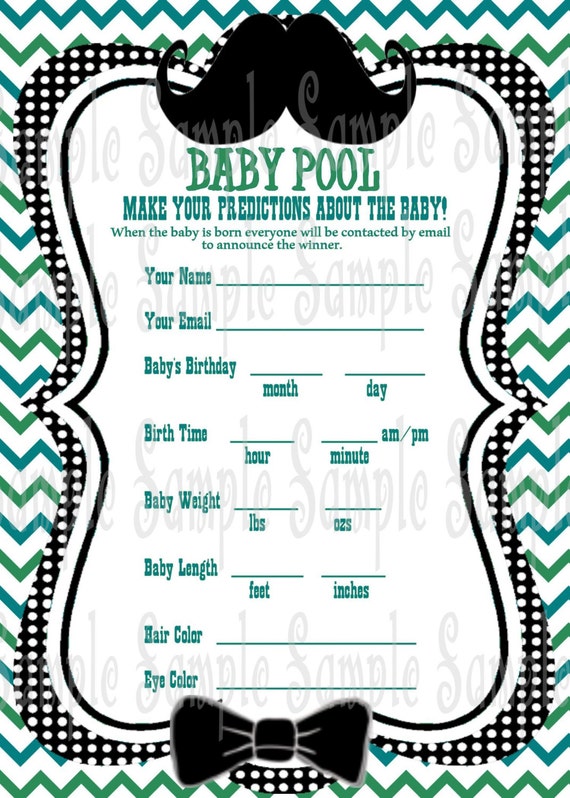 Printable mustache baby pool game by partypaloozza on etsy