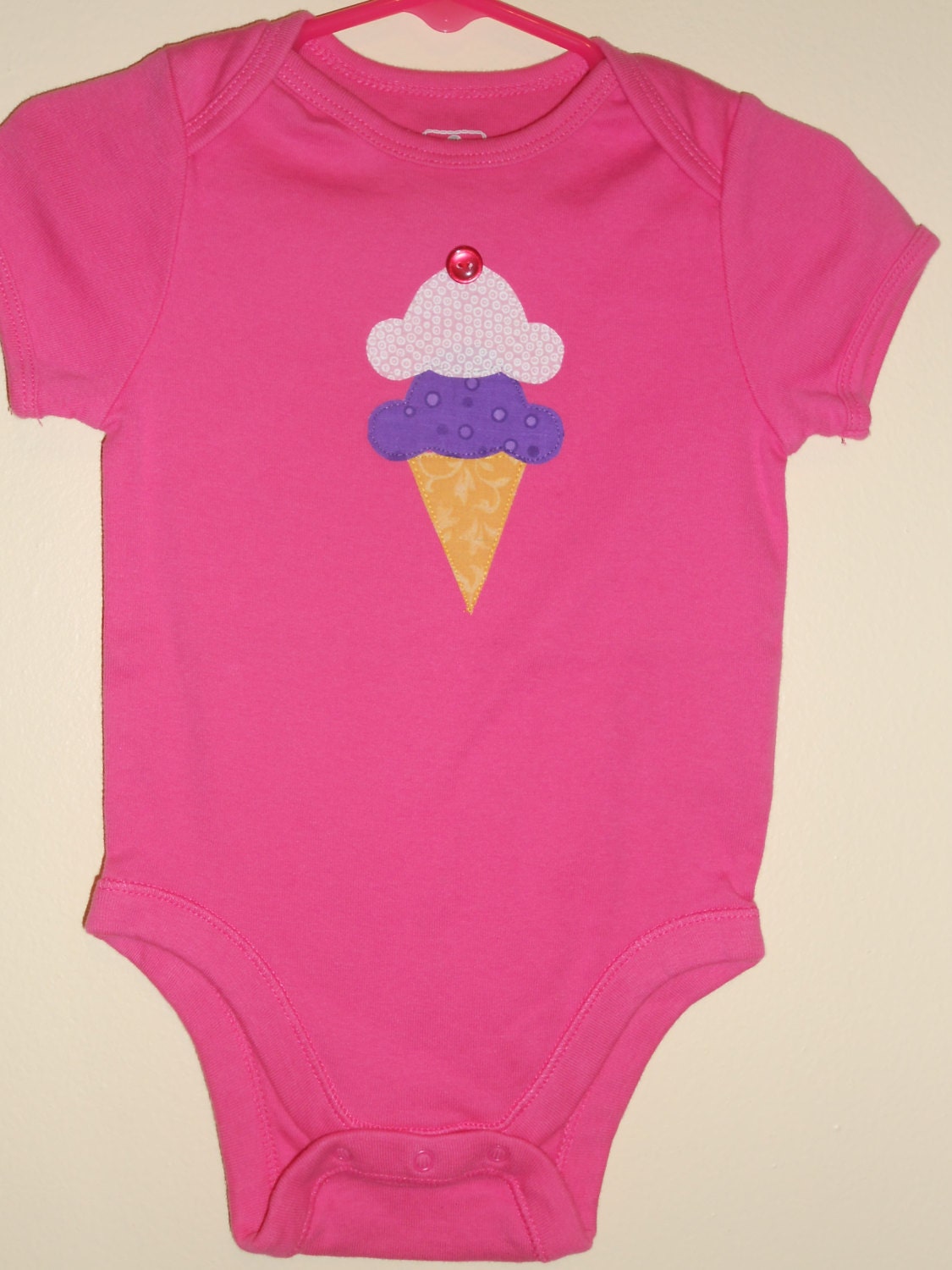 Baby Girl Onesie Old Navy Pink Summer Ice Cream Cone by SewSnazzy1