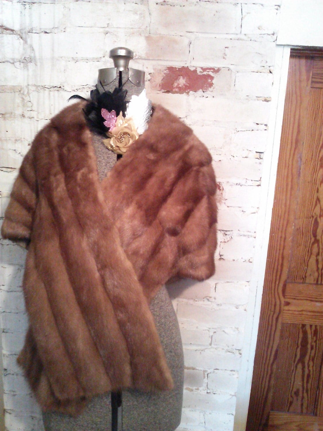 40’s Vintage Chestnut Mink Cape/ Annis Furs Exclusive with Kroll’s of