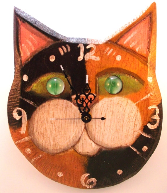 Calico Cat Face Clock
