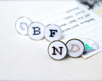 Gifts For Him Initial Hand Embroidered Cufflinks Personalized Custom Valentine S Gift Idea For Him Wedding Anniversary