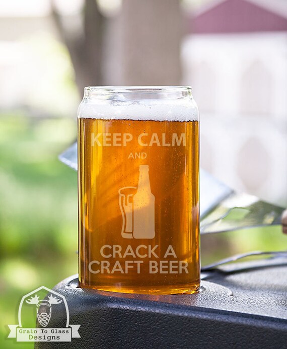 Items similar to Keep Calm and Crack a Craft Beer Customizable Etched ...