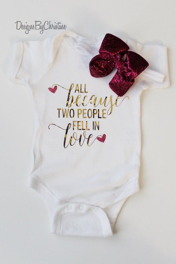 Newborn Metallic Gold White Onesie. All because two people