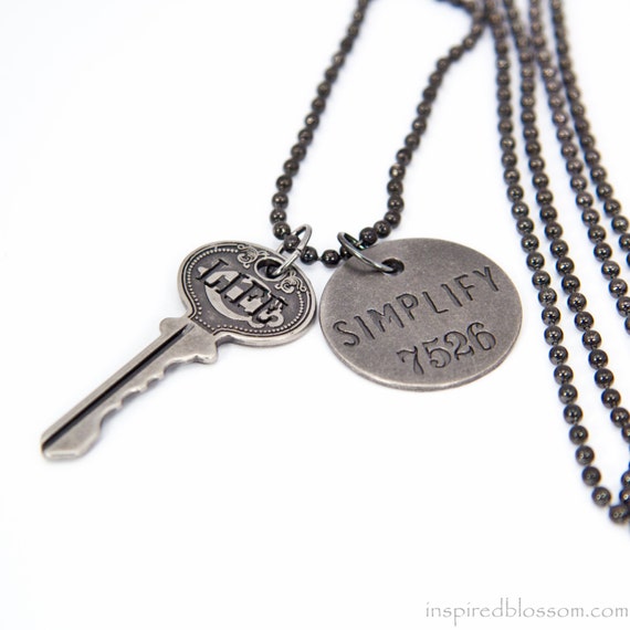 Key Necklace Mens Key Necklace Minimalist by InspiredBlossom