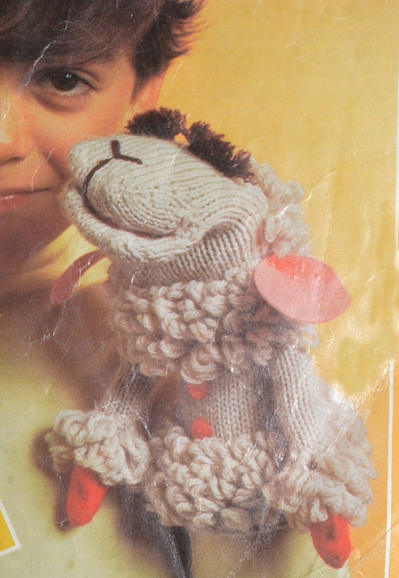 PDF lamb chop vintage knitting crochet pattern Lamb Chop glove
