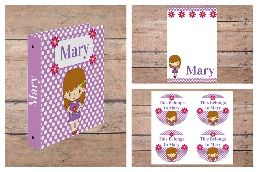 Personalized stationery sets with little girl on by PaperKStudios