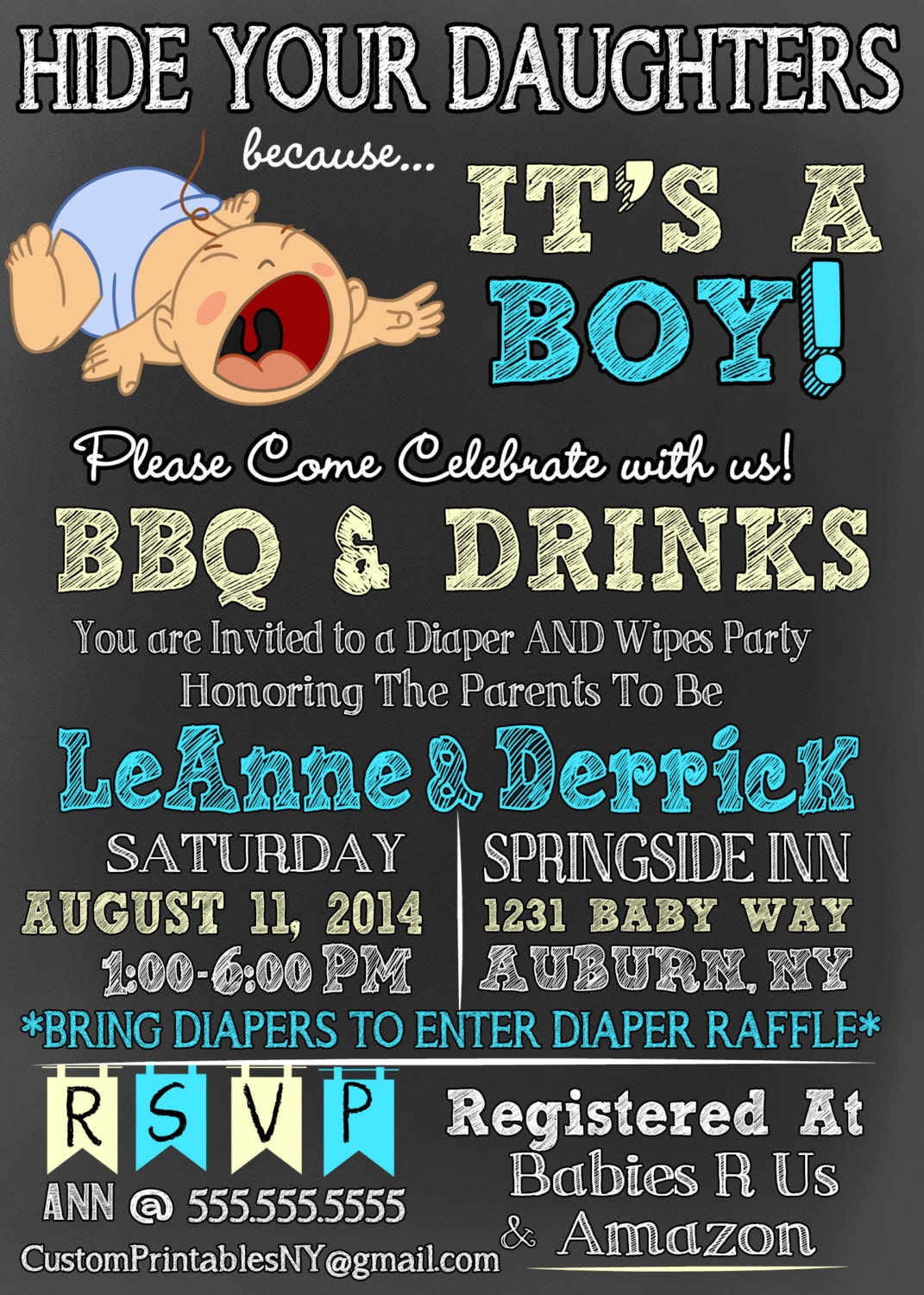 Hide your daughters because it s a boy baby shower